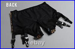 034 Revival lingerie Crotchless open bottom Leopard print powernet girdle S-5XL