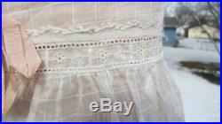 1910s Fancy Frilly 1 Piece Corset Cover & Open Bottom Pantaloons Exc Xs