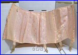 1960's Magic Form 28 Pink Corset With Garters Open Bottom New Dead Store Stock
