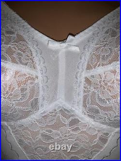 36D Bra Girdle Open Bottom All-in-One Briefer Lace Spandex Garters