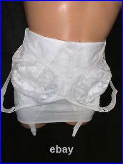 36D M Nylon Lace Nylon Spandex Open Bottom Bra Girdle Garters Vtg Style New