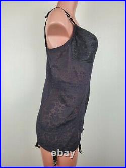 40D 5X Black Rago Shapewear Open Bottom Slimming Girdle Garter Slip Dress