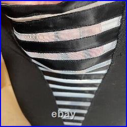 50s Vintage Treo Ribbons Open Bottom Girdle with Sheer Striped Front Panel LG
