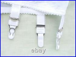 6 Strap Open Bottom Sheer Girdle (white) Size Large Waist 29/30'' by Siesta UK