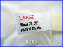 6 Strap Open Bottom Sheer Girdle (white) Size Large Waist 29/30'' by Siesta UK