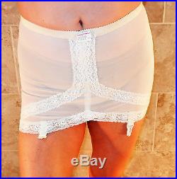 Beyond Rare! Treo Cheers White Open Bottom Girdle With Garters L Evc Nos Nwt