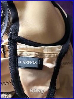 Charnos black sexy sissy hourglass suspender corselette UK 32DD