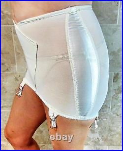 FIND! OLGA CORSETRY 1940s VINTAGE IVORY OPEN BOTTOM GIRDLE 4 GARTERS M VGVC