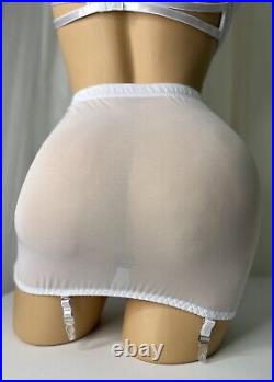 M Vtg Lingerie Open Bottom Girdle Garter Skirt Panty Bra Thong Second Skin Satin