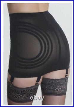 NEW BLACK LACE AND MESH OPEN BOTTOM GIRDLE FIRM SHAPING By RAGO SZ S/26