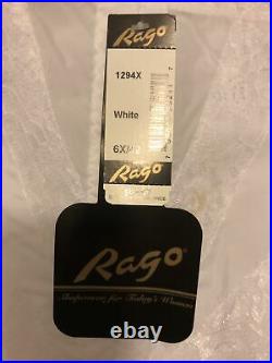 NEW Rago Women's Plus-Size High Waist Open Bottom Girdle WithZipper 6X/42 White