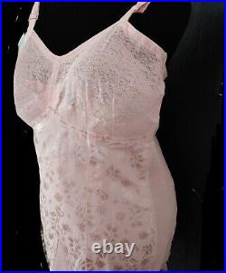 NEW Rengo PINK 50s Vtg OPEN BOTTOM ALL-IN-ONE Shaper GIRDLE withGARTERS sz 46 NIB