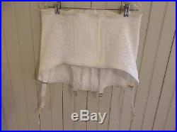 NIB Vintage Wht 1010 camp open bottom corset girdle with 4 garters sz EL
