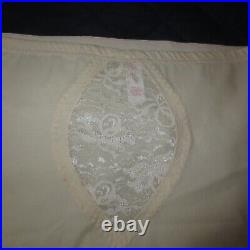 NOS SMOOTHIE NUDE LACE panel open bottom garters firm spandex corset XL