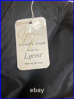 NOS Vintage 60s Vanity Fair Open Bottom Girdle Black Lace Garter Clips M 51-21