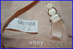 NOS! Vintage GRENIER Lingerie Nude Open Bottom Girdle All-in-one Garters 38C