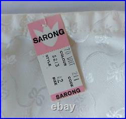 NWT HIGHWAIST Sarong Vintage 1950s 60s SATIN BOTTOM OPEN GIRDLE withGRTS sz 42