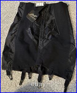 NWT RAGO Black High Waist Open Bottom Girdle with Zipper 1294 Size XL/32
