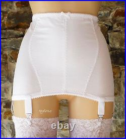 NYLONZ Vintage Style Classic OB 6 Strap Girdle WHITE (6 Suspenders) MADE IN UK