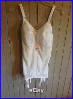 New Withtags Vintage Subtract open bottom girdle body shaper with 6 garters sz 36D
