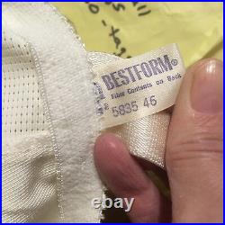 New w Tags! Vintage white Best Form open Bottom girdle with garters & zipper sz 46