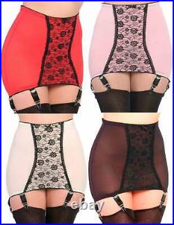 Open Bottom Girdle Adjustable Six Strap Metal Clips High Waist Pull On OBG NDPG6