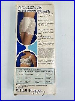 Playtex 18 Hour Open-Bottom White Rubber Girdle Floral 2XL NOS Vintage