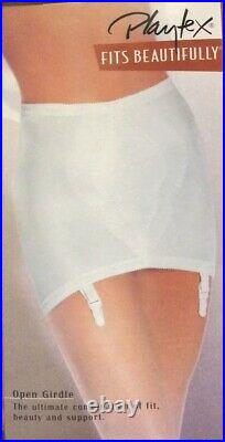 Playtex Girdle 2XL Fits Beautifully Vintage Open Bottom Suspenders White W34 H45