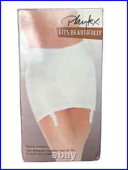 Playtex Girdle Size XL Fits Beautifully Open Bottom Suspenders White W32 H43