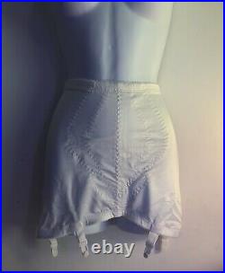 Playtex Girdle Size XL Fits Beautifully Open Bottom Suspenders White W32 H43
