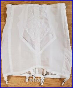 RAGO White 4X / 38 High Waist Side Zip Garter Girdle Shapewear Open Bottom 1294