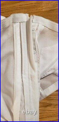 RAGO White 4X / 38 High Waist Side Zip Garter Girdle Shapewear Open Bottom 1294