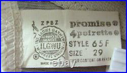 RARE! Vintage POIRETTE Hi-Waist Open Bottom Garter Zipper Girdle #65F Sz 29 NWOT