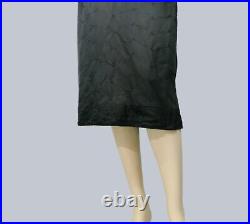 RARE VtgParadiseBlack Corselette Dress Sz 38 Open Bottom Garters Boned Bustier