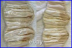 RARE Vtg SATIN Silk Skin Open Bottom GIRDLE Garters BRA Lot Set M Medium XS 34B
