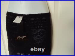 Rago 1357 Open bottom Girdle Black garters & stockings Extra Firm Shaping