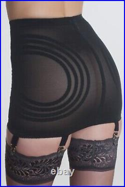 Rago 1359 Firm Control Open Bottom Girdle with Garters Black- XL Made in USA
