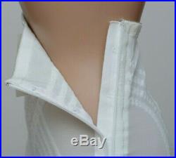 Rago 1361 SIX garter OPEN BOTTOM GIRDLE, OBG, corset White / Black CD L-XL-2XL
