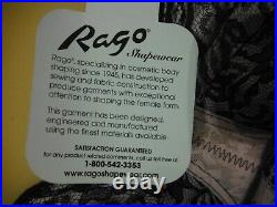 Rago 9357 Lace Full Slip Open Bottom Girdle Bullet Bra 6 Garters Pink/Black 44DD
