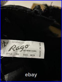 Rago Black M/28 High Waist Open Bottom Girdle with Zipper Vintage Style 389