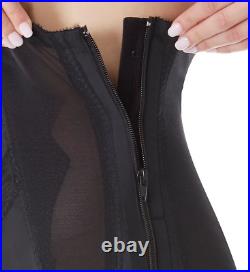 Rago Firm Control Hi-Waist 6 Strap Garter Side Zip Open Bottom Shaper Size 28/M