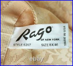 Rago Girdle Womens 8X Style 6207 Metal Garters Open Crotch Lace Shaping