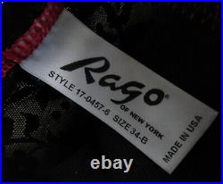 Rago Lacette Open Bottom Body Briefer Red/Black size 34B