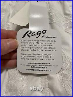 Rago White 4X/38 High Waist Side Zip Garter Girdle Shapewear Open Bottom 1294