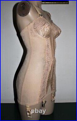Rare 60's Teenage Satin Open Bottom Girdle with Suspenders by Corsair Italy Sz S