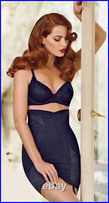 SCANDALE No, 8 Lace Girdle S Parisian Navy Firm Open Bottom Built-in Pants NWT