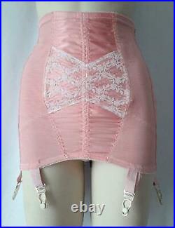 SLIMMING Vintage 1950s PINK SATIN OPEN BOTTOM SHAPER Mini GIRDLE withGRTS XL