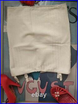 STAGE PLAY Vintage 1950's open bottom GIRDLE w 4 Garters Medium 4XL Old Stock