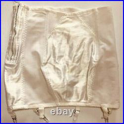 Smoothie Satin Panel Open Bottom Girdle Style 3521, Size 34 with 6 Garters
