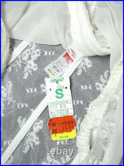 St. MIchael M&S Vintage White Open Bottom Girdle 4 Suspender Corset Basque 38B S